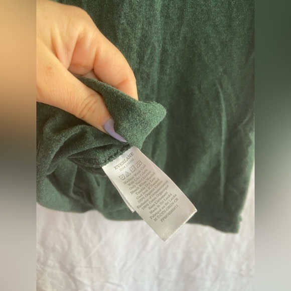 Everlane T Shirt 100% Cotton Crew Olive Green Short Sleeve Size Medium - Picture 8 of 10